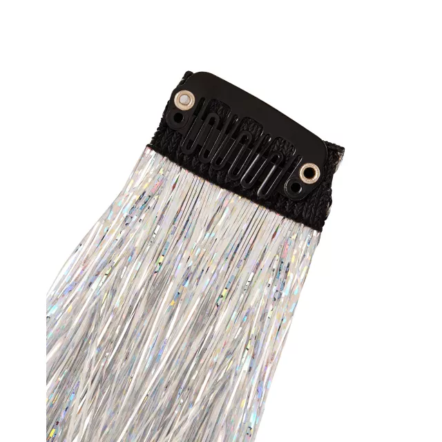 Silver Tinsel Hair Extensions
