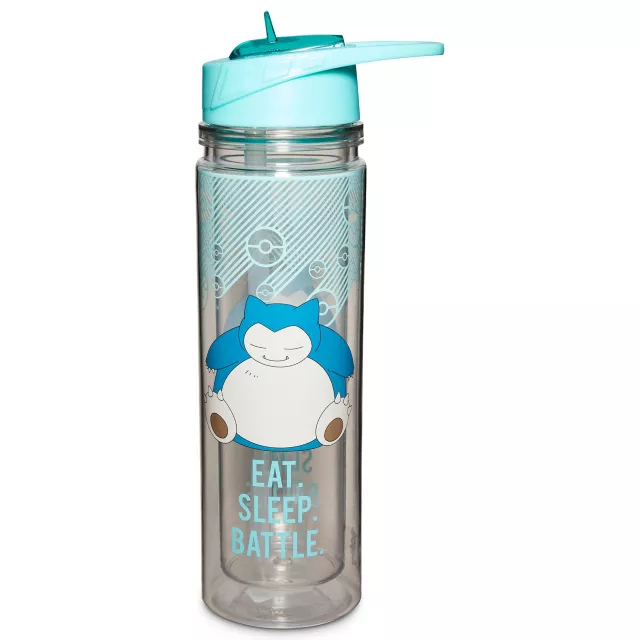 Snorlax Eat Sleep Battle Water Bottle Pokémon - 18 oz.