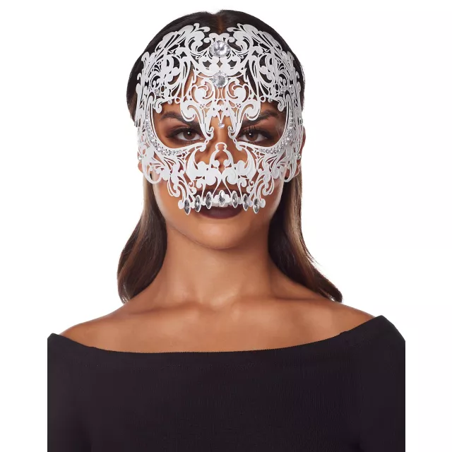White Metal Skeleton Eye Mask