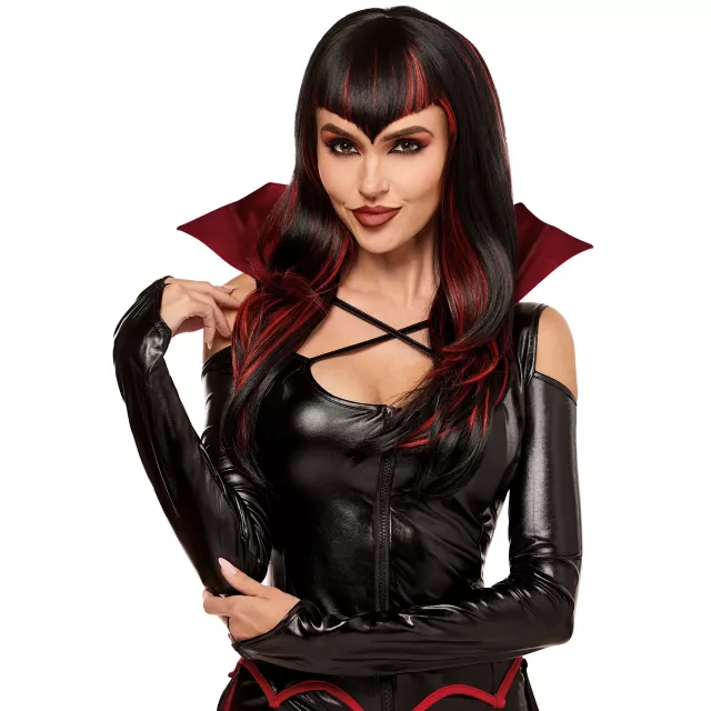 Red and Black Vampiress Wig