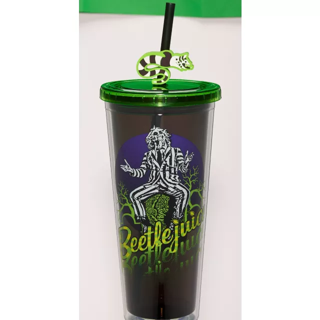 Beetlejuice Cup with Sandworm Straw Topper - 24 oz.