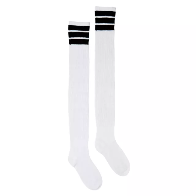 Black Striped Over The Knee Socks