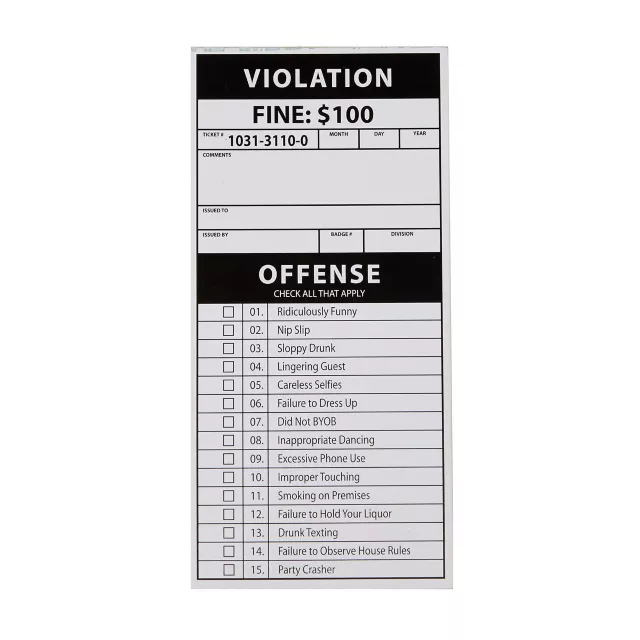 Halloween Party Violation Tickets
