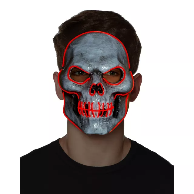 Doom EL Wire Light-Up Skeleton Half Mask