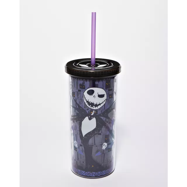 Jack Skellington Skull and Heart Cup with Straw 20 oz. - The Nightmare Before Christmas