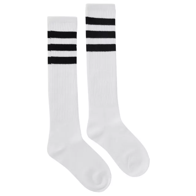 Triple Black Stripe Knee High Socks