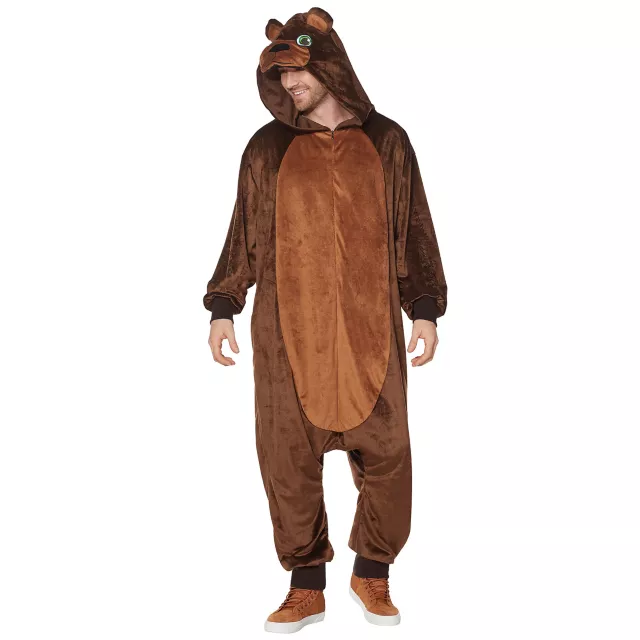 Adult Plus Size Bear Jumpsuit Costume