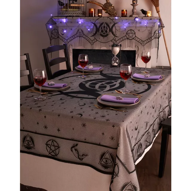 Black and White Mystical Tablecloth
