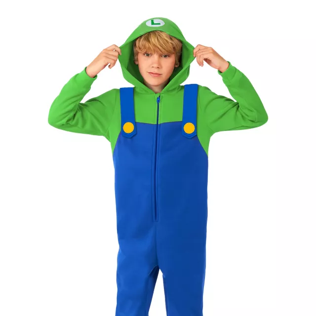 Kids Luigi Hooded Jumpsuit - Super Mario Bros.