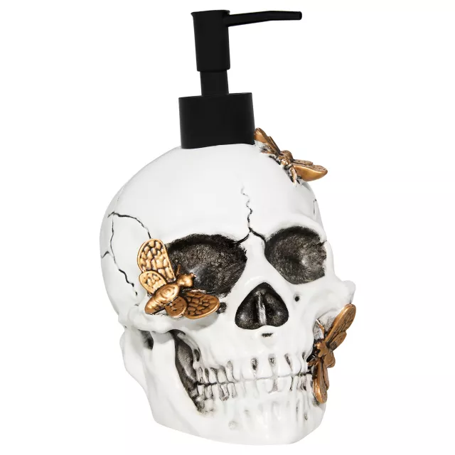 Moth Covered Skull Soap Dispenser