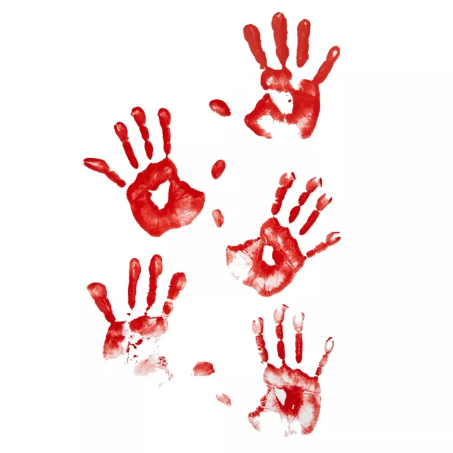 Floor Gore Bloody Human Handprints Decoration