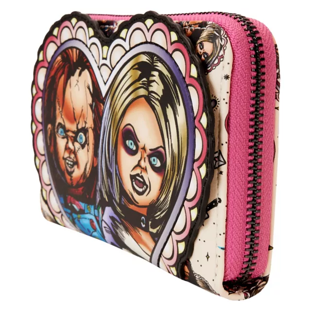 Loungefly Chucky and Tiffany Heart Zip Wallet - Bride of Chucky