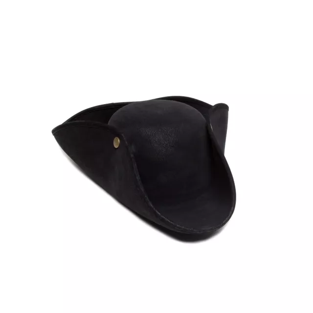 Black Tri Point Pirate Hat - Deluxe