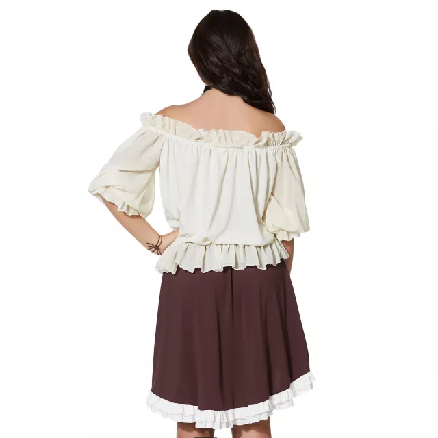 Ivory Off The Shoulder Shirt