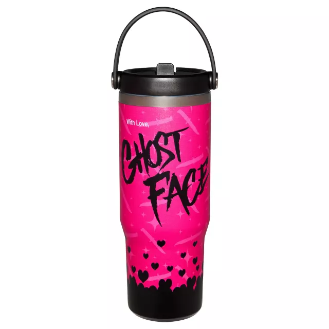 Ghost Face Heart Travel Tumbler with Handle - 30 oz.