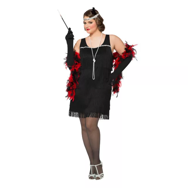 Adult Black Charleston Cutie Flapper Plus Size Costume