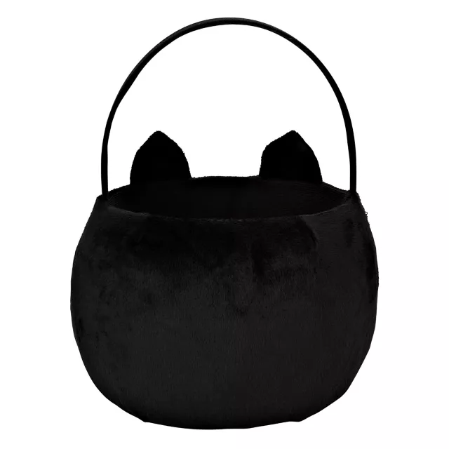 Plush Black Cat Treat Bucket