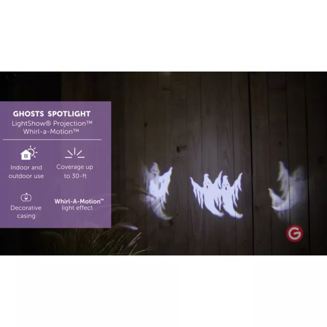 Whirl-A-Motion LED White Ghost Projection Spotlight