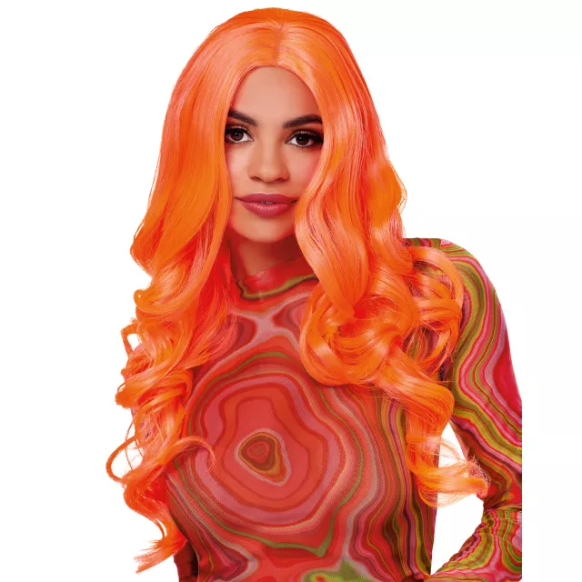 Neon Peach Fashion Curls Wig