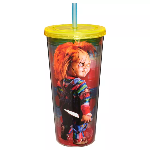 Striped Chucky Cup with Straw - 20 oz.
