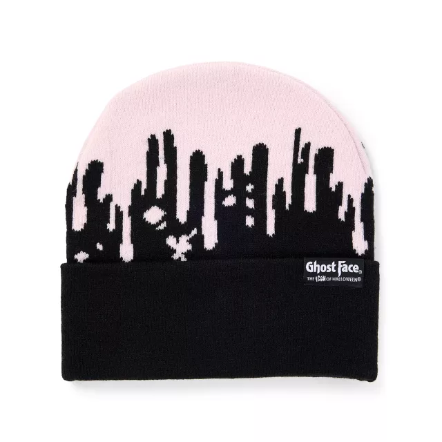 Ghost Face Horror Club Pink Drip Cuff Beanie Hat