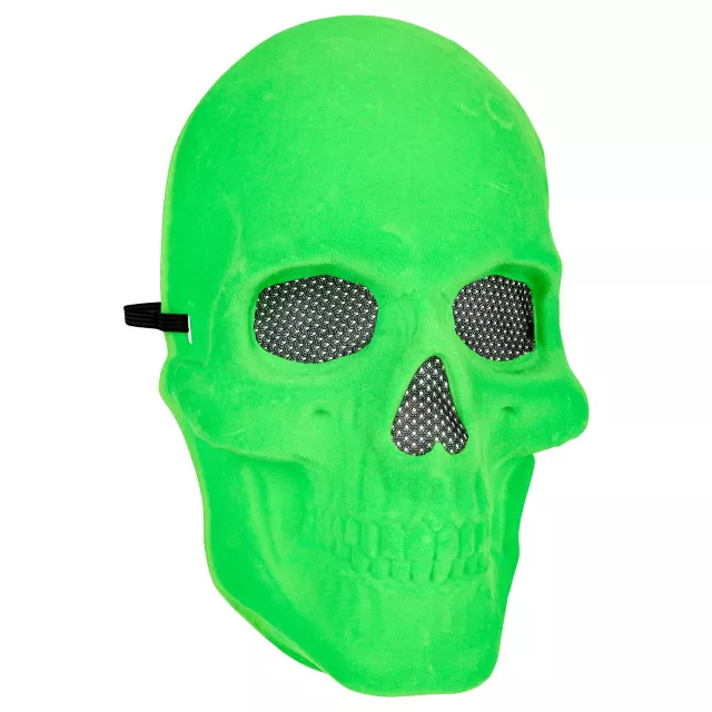 Green Velvet Skull Half Mask