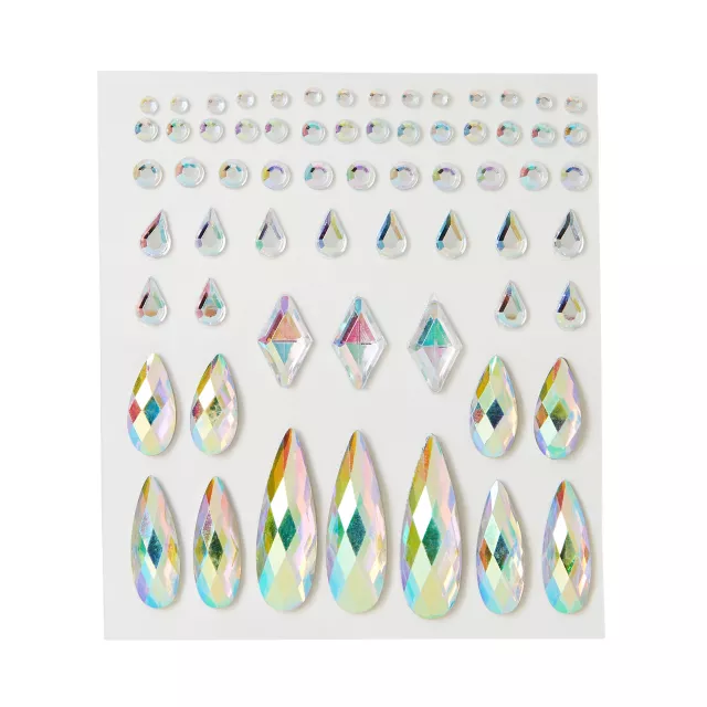 Clear Press On Gem Stones 65 Piece Set