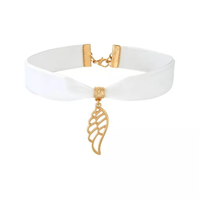 Kids White Angel Wing Choker Necklace