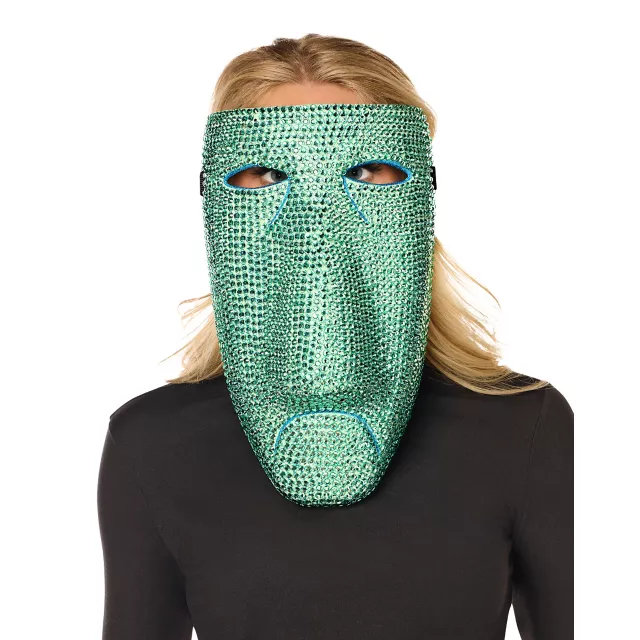 Bling Shock Green Rhinestone Half Mask - The Nightmare Before Christmas