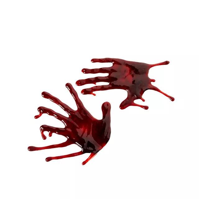 Bloody Hand Drips Window Clings