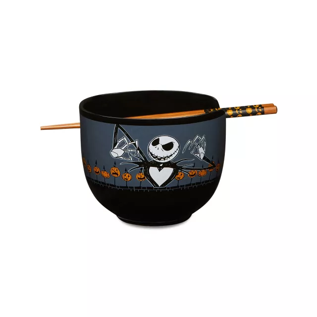 Jack Skellington Pumpkin Bowl with Chopsticks - The Nightmare Before Christmas