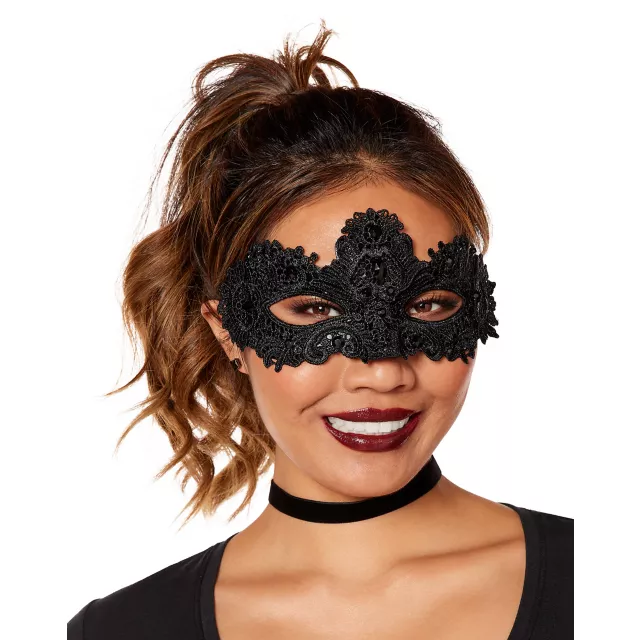 Fallen Angel Lace Eye Half Mask