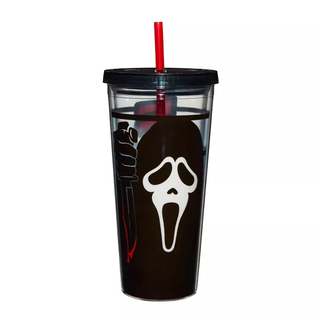 Ghost Face Cup with Straw - 20 oz.