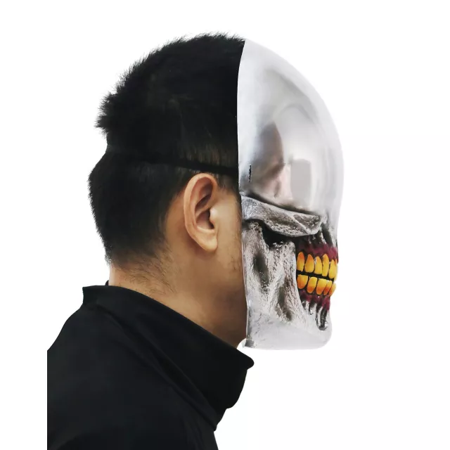 Chrome Smile Half Mask