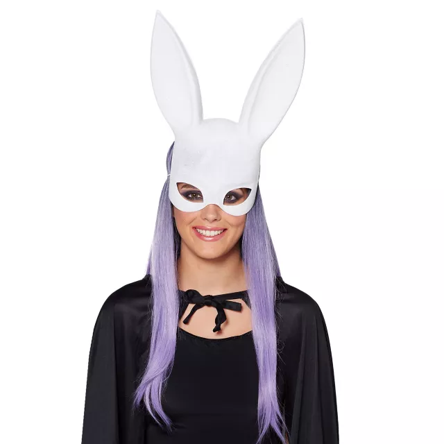 White Glitter Bunny Mask