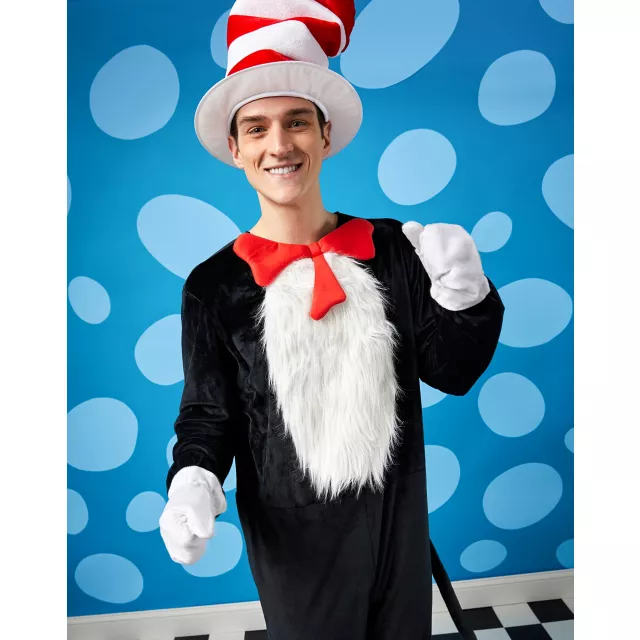 Adult Cat in the Hat One Piece Costume - Dr. Seuss
