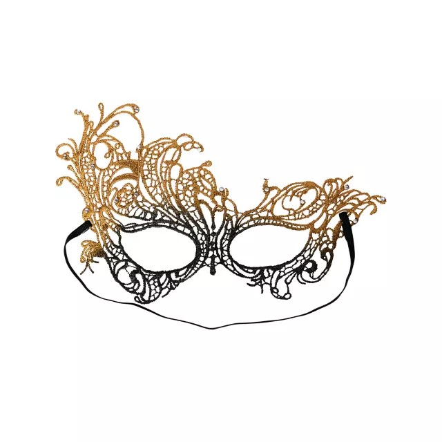 Lace Black and Gold Ombre Eye Mask