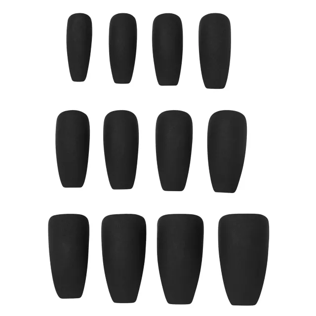 Matte Black Coffin Press On Nails