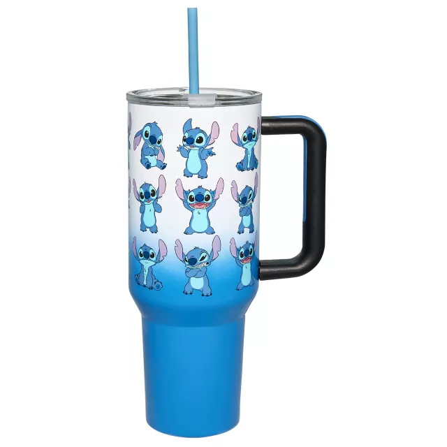 Silly Stitch Portable Travel Tumbler with Straw 40 oz. - Lilo & Stitch