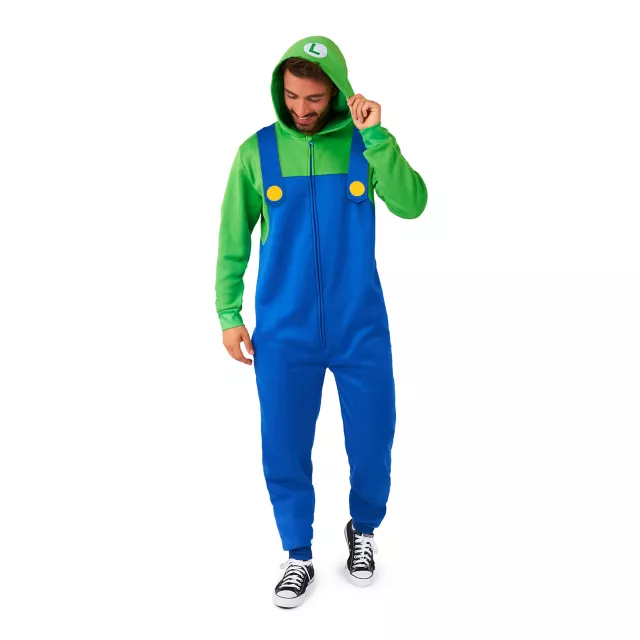 Adult Luigi Hooded Jumpsuit - Super Mario Bros.