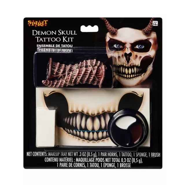 Demon Skull Tattoo and Horns Kit