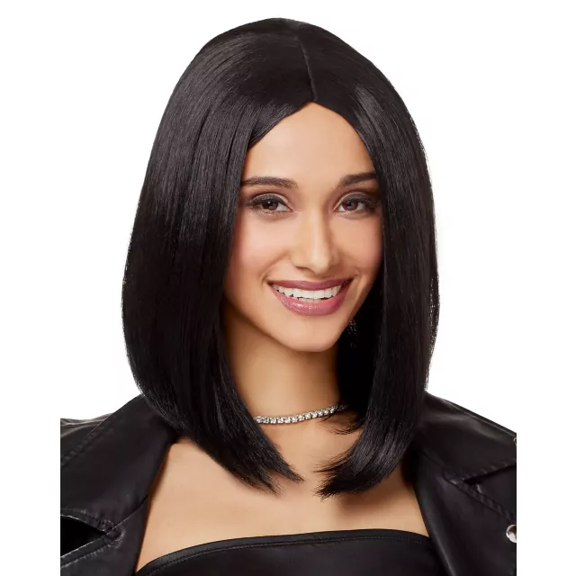 Midlength Black Wig