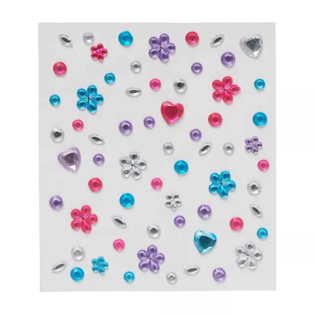 Multi-Color Flower and Heart Press On Gem Stones