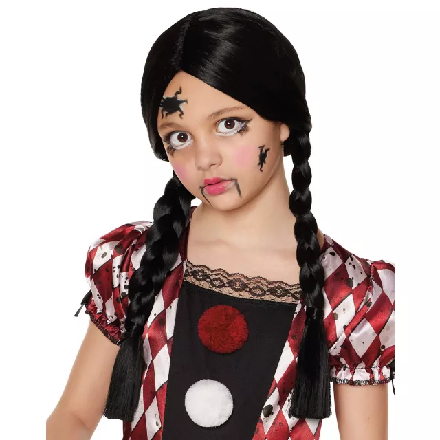 Kids Black Braided Wig