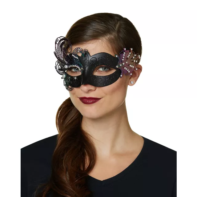 Oil Slick Peacock Eye Half Mask