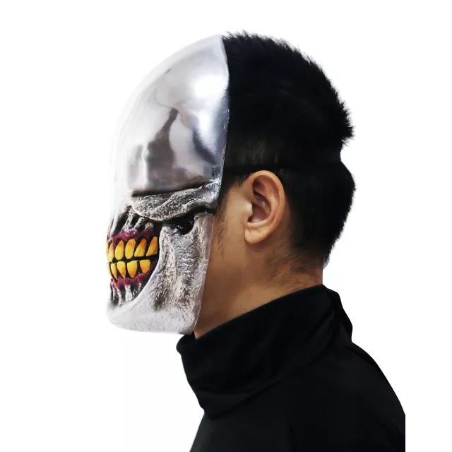 Chrome Smile Half Mask