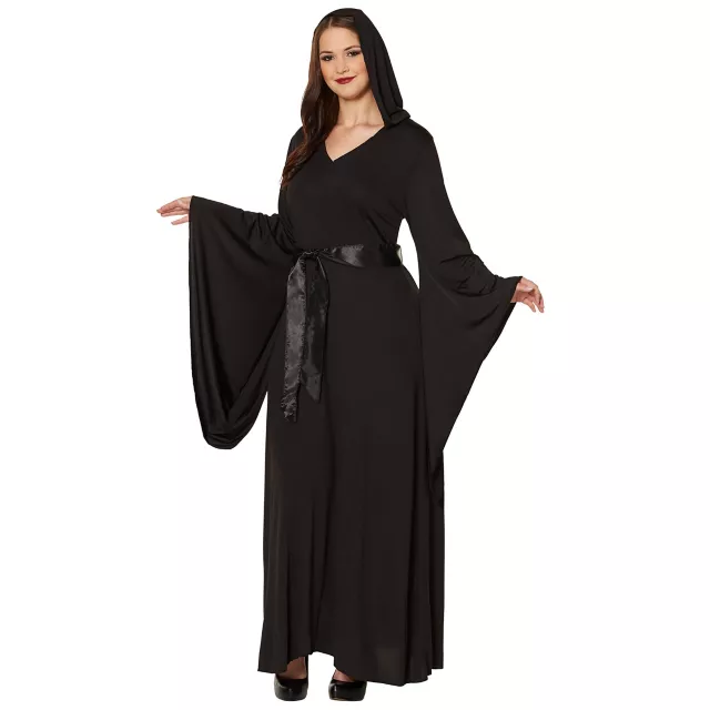 Adult Black Hooded Plus Size Dress