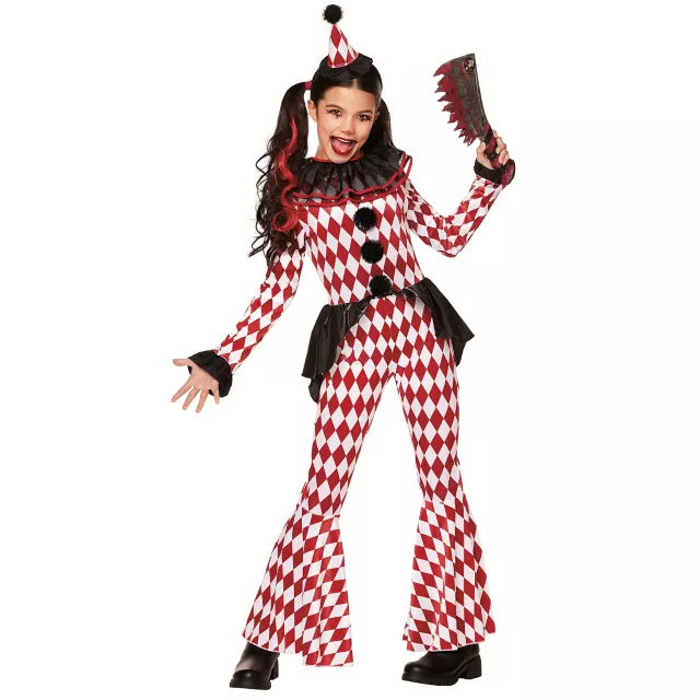 Kids Red Carnival Clown Unitard Costume
