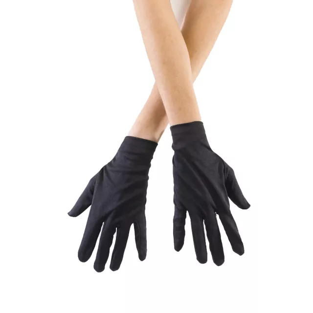 Kids Short Black Gloves