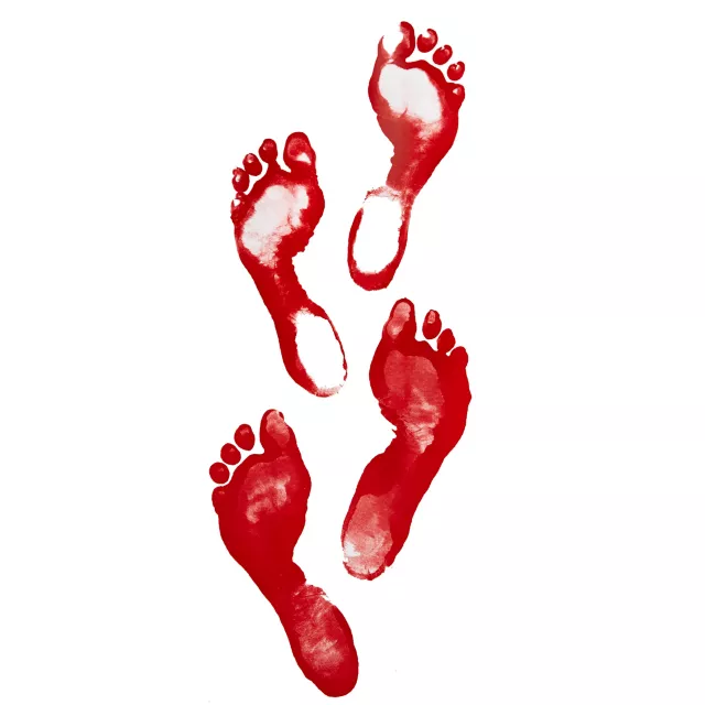 Floor Gore Bloody Human Footprints - Decorations